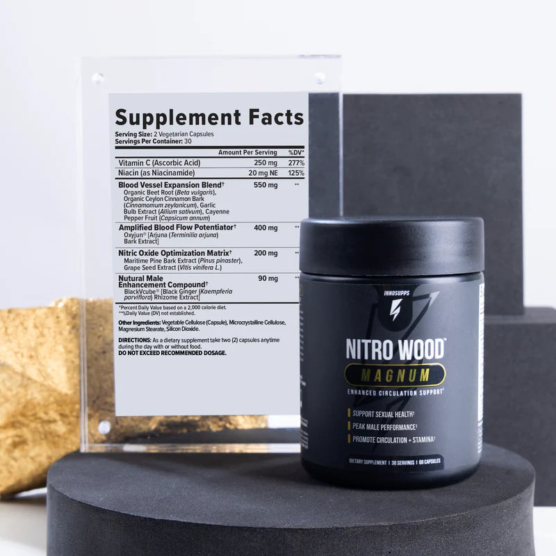 Nitro Wood Magnum Clinically Shown Ingredients to Supercharge Blood Flow for Maximum Engorgement and Increased Penile Size
