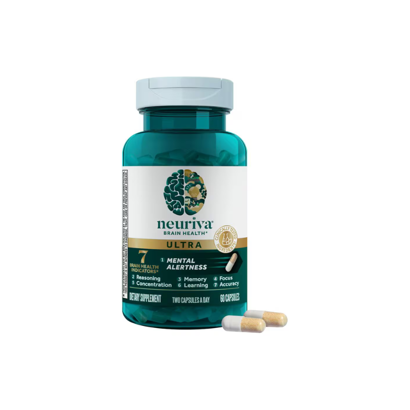 NEURIVA Ultra Decaffeinated Clinically Tested Nootropic Brain Supplement for Mental Alertness
