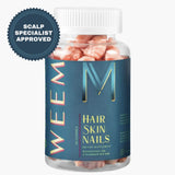 WEEM Hair Skin and Nails Gummies - Supports Healthy Hair - Vegan biotin Vitamins for Women & Men Supports Faster Hair Growth, Stronger Nails, Healthy Skin, Extra Strength