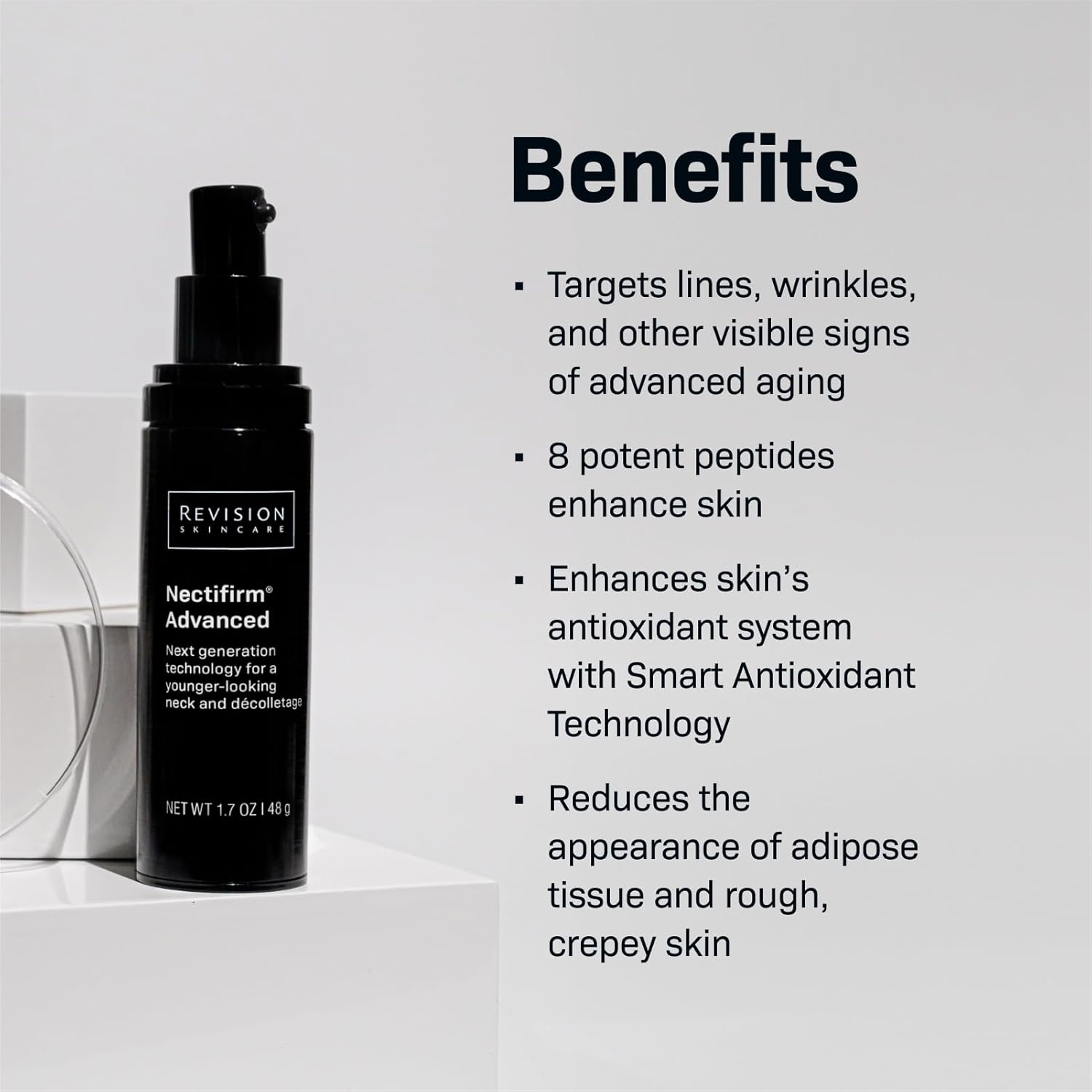 Revision Skincare Nectifirm® Advanced, Anti Aging Neck Firming Cream with Peptides for Fine Lines, Wrinkles and Crepey Skin