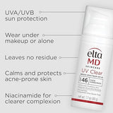 EltaMD UV Clear Face Sunscreen SPF 46, Oil-Free with Zinc Oxide | Dermatologist Recommended