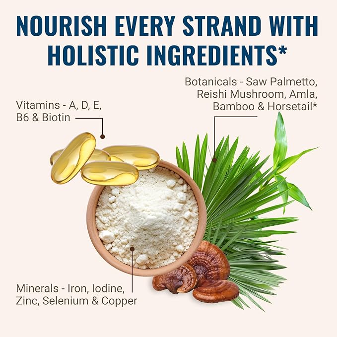 Hair La Vie Live Conscious Clinical Formula Hair Growth Vitamins for Women and Men w/Biotin 5000mcg, Collagen & Saw Palmetto 90 count