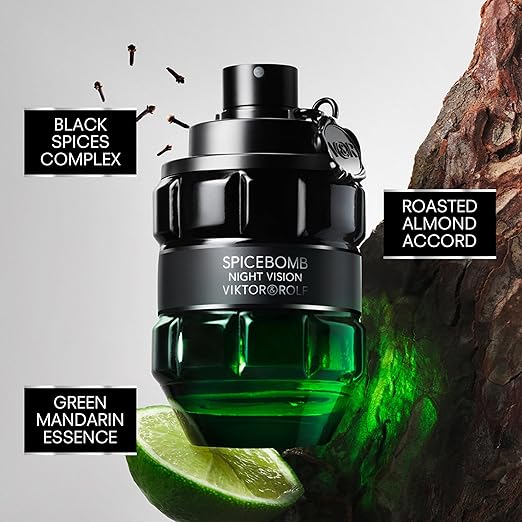 Viktor&Rolf - Spicebomb Nightvision Eau de Toilette - Warm, Spicy & Fresh - Cologne for Men - with Notes of Bergamot Citrus, Black Spices & Rosemary