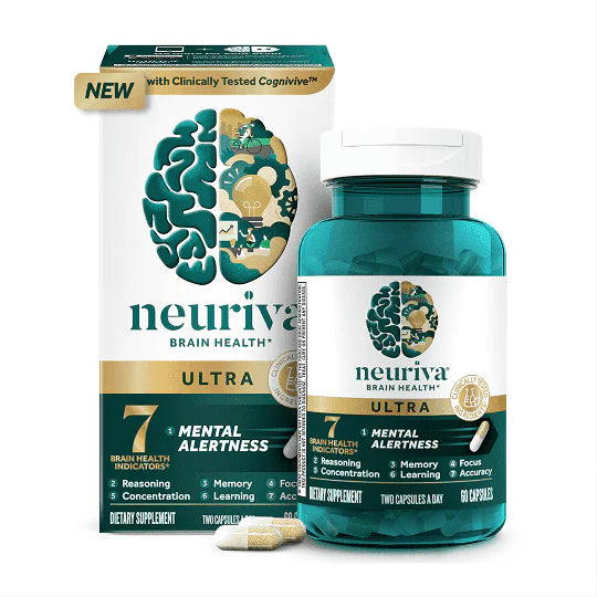 NEURIVA Ultra Decaffeinated Clinically Tested Nootropic Brain Supplement for Mental Alertness