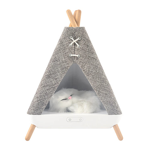 Cute Cat BT Speaker Night Light Dimmable Tent Shaped Bedside Lamp Atmosphere Light for Room Decor