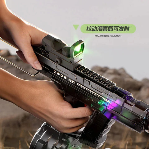 New Fully Automatic Electric Water Gun Sparkling Dazzlings Lights Transparent One Click Water Absorption Continuous Hair Gun