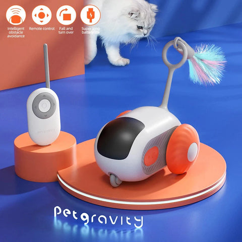 Smart Interactive Cat Toy Car with Automatic Rolling Ball - Remote Control Indoor Pet Accessory