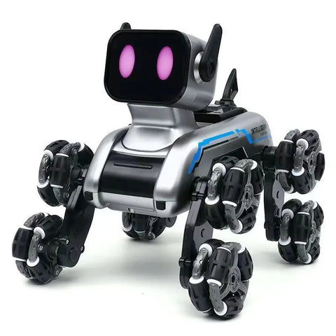 RC Smart Robot Dog with Gesture Sensing Light up Music 8 Wheel Model Remote Control Stunt Car Kid Stem Educational Boy Gift Toy