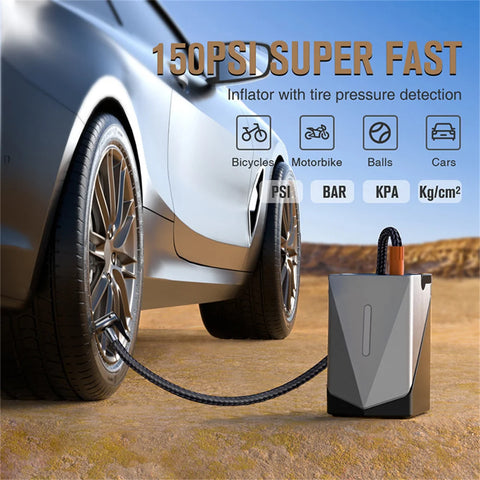 Car Jump Starter Electric Air Blower 8 in 1 Air Pump Power Bank Lighting Portable Speed Rotation Blowing Suction Leaf