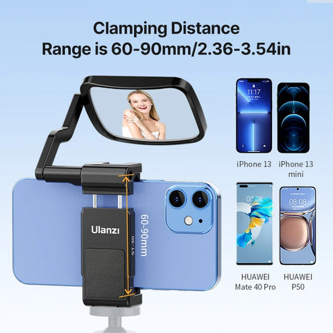 Ulanzi ST-30 Flip Mirror kit Phone Camera Periscope Vlog Selfie Bracket Phone clip With Cold Shoe Universal for iPhone 13