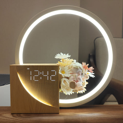 Touch Dimmer Bedside Lamp Natural White Noise Lamp Time Display With USB Output ChargingTouch Dimmer Bedside Lamp Natural White Noise Lamp Time Display With USB Output Charging